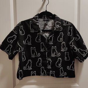 NWOT Cat Crop Top